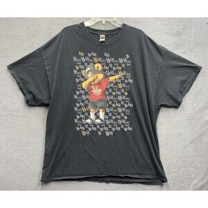 Drip King Graphic Tee T-Shirt Men's Hip Hop Bear Black Crew Neck Gildan 3XL